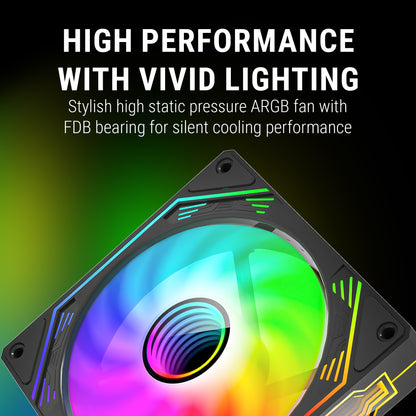 Ant Esports Sciflow 120mm ARGB Black Case Fan