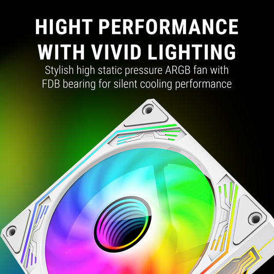 Ant Esports Sciflow 3x120mm ARGB White Case Fan Kit