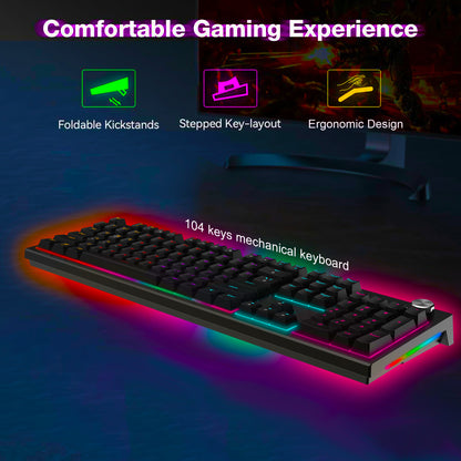 Ant Esports MK1850 Mechanical Blacklit Wired Gaming Keyboard black Hot-Swappable Per-Key RGB Blue Outemu Switches