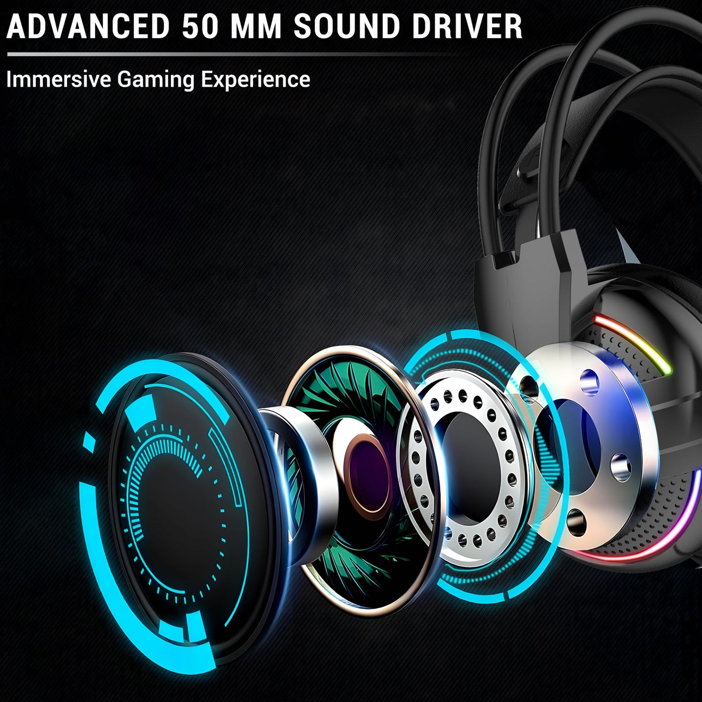 Ant Esports H525 Pro RGB Gaming Headset Gaming Over Ear Wired Headphones with Mic