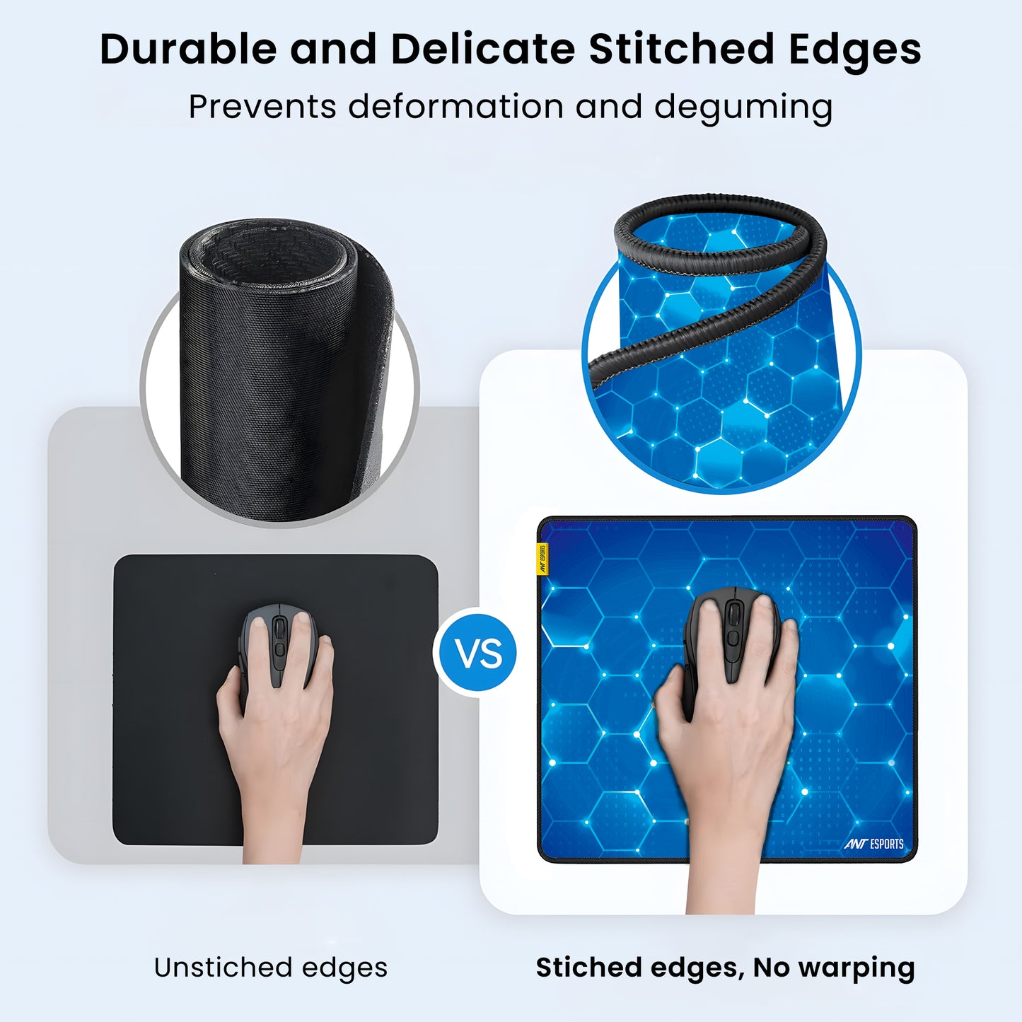 Ant Esports Hexa Mouse Pad 260X210X3mm Anti-fray Stitching