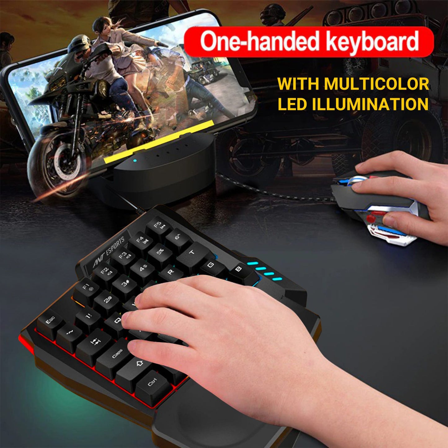Ant Esports MK1001 One Handed RGB Gaming Keyboard