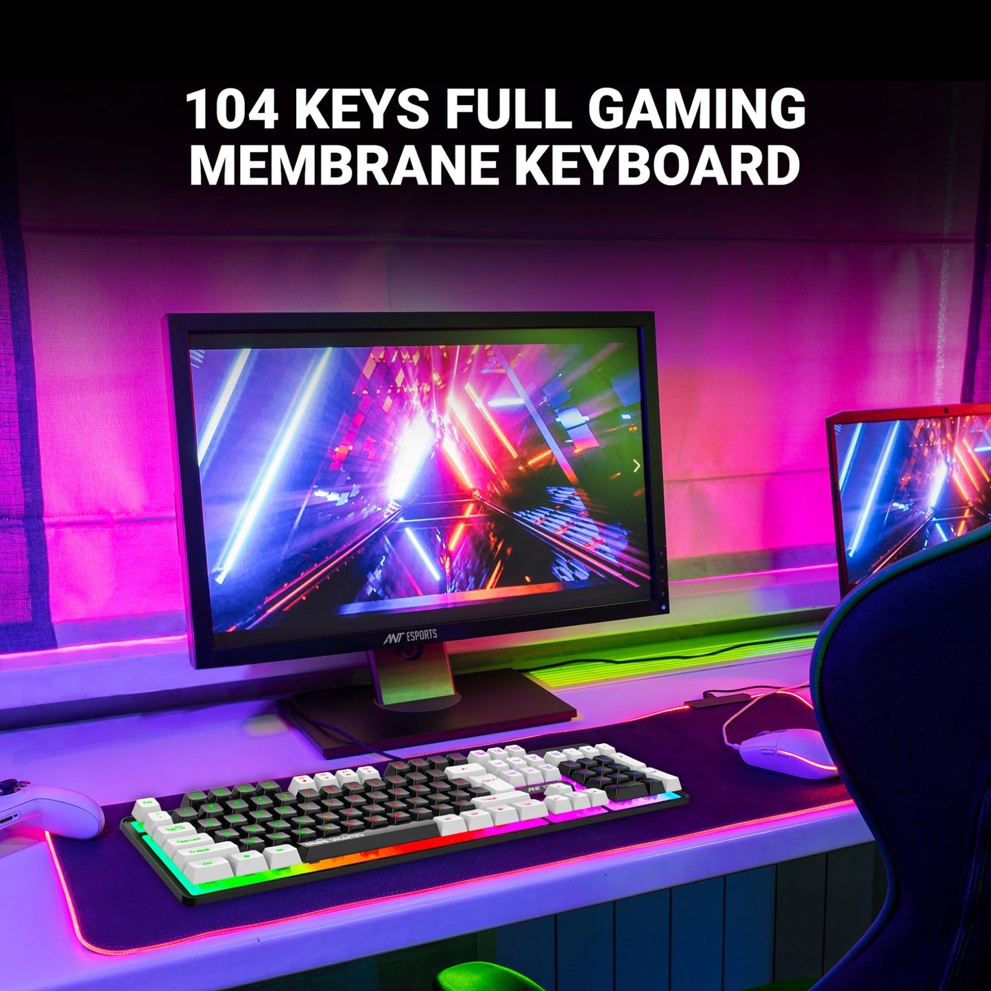 Ant Esports MK1450 Membrane Wireless Gaming Keyboard Black
