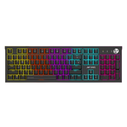 Ant Esports MK1850 Mechanical Blacklit Wired Gaming Keyboard black Hot-Swappable Per-Key RGB Blue Outemu Switches