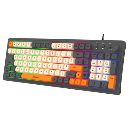 Ant Esports MK800 Pro Membrane wired Gaming Keyboard (Grey, Beige, Orange)