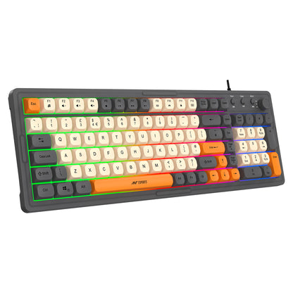 Ant Esports MK800 Pro Membrane wired Gaming Keyboard (Grey, Beige, Orange)