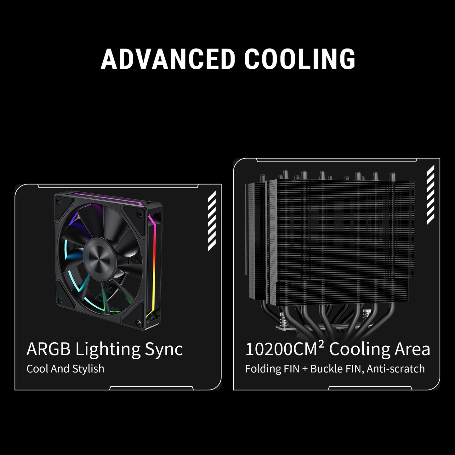 Ant Esports V8 Digital ARGB LGA1851/AM5 Black CPU Air Cooler