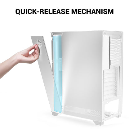 Ant Esports X2 LCD Mid Tower (ATX/M-ATX/M-ITX) White Cabinet with 3x120mm Fans