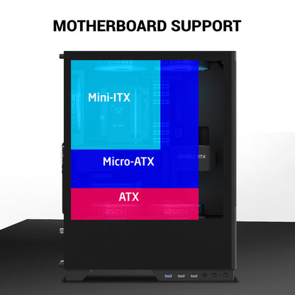 Ant Esports X2 LCD Mid Tower (ATX/M-ATX/M-ITX) Black Cabinet with 3x120mm Fans