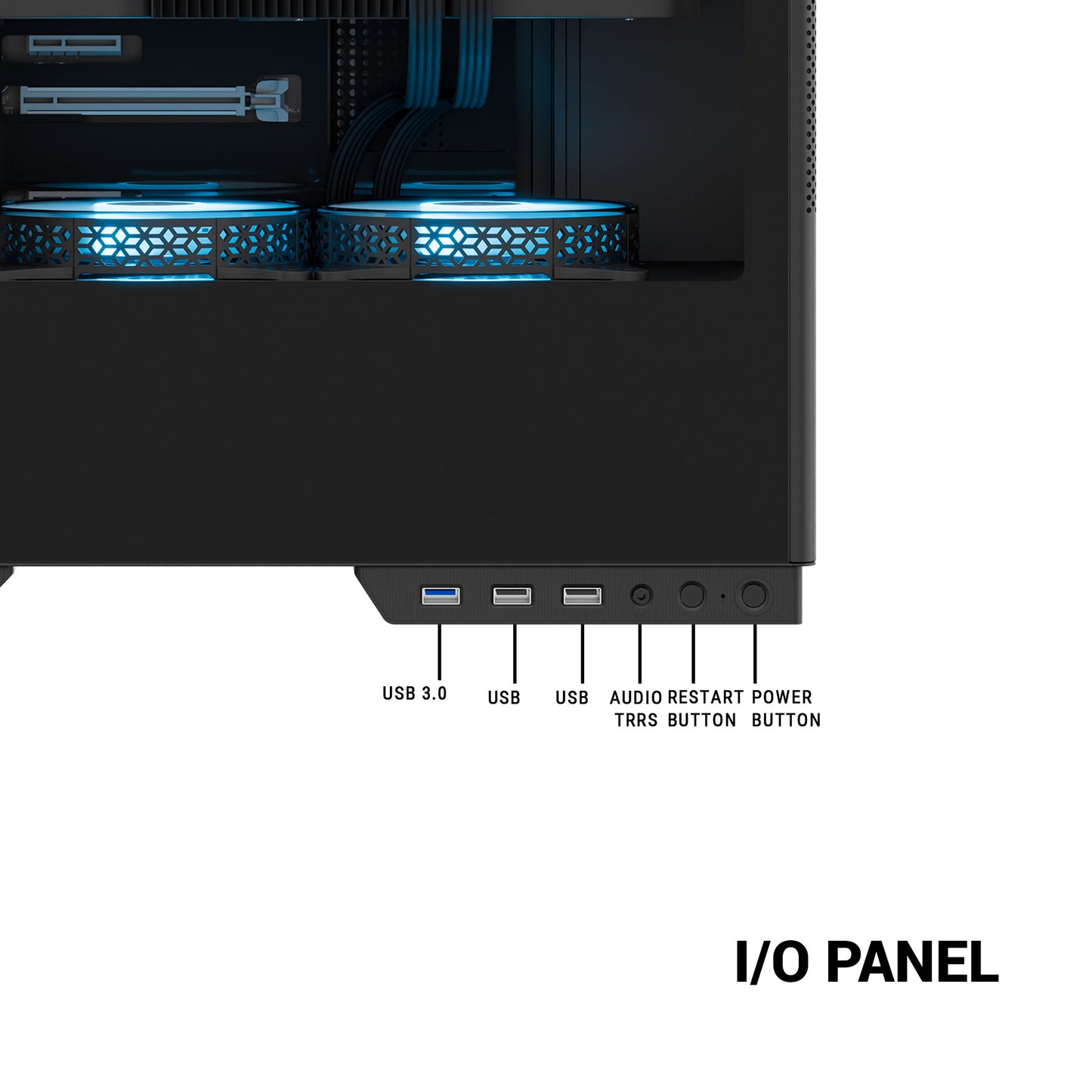 Ant Esports X2 LCD Mid Tower (ATX/M-ATX/M-ITX) Black Cabinet with 3x120mm Fans