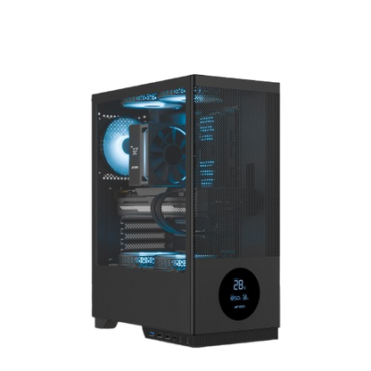 Ant Esports X2 LCD Mid Tower (ATX/M-ATX/M-ITX) Black Cabinet with 3x120mm Fans