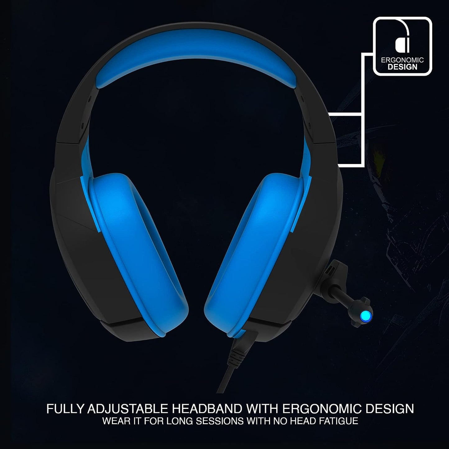 Ant Esports H530 Pro Wired RGB Black – Blue Headphone 40mm Drivers