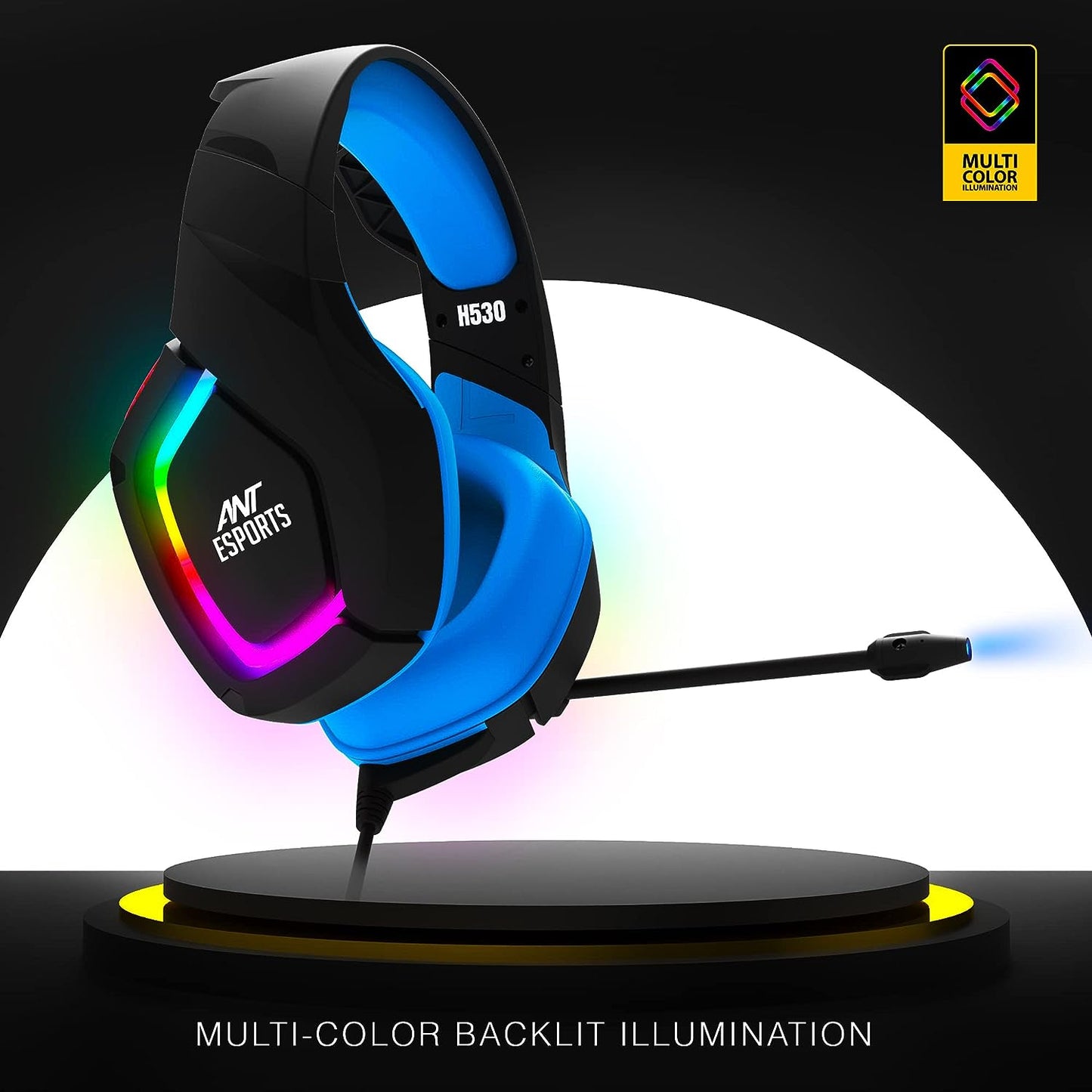 Ant Esports H530 Pro Wired RGB Black – Blue Headphone 40mm Drivers