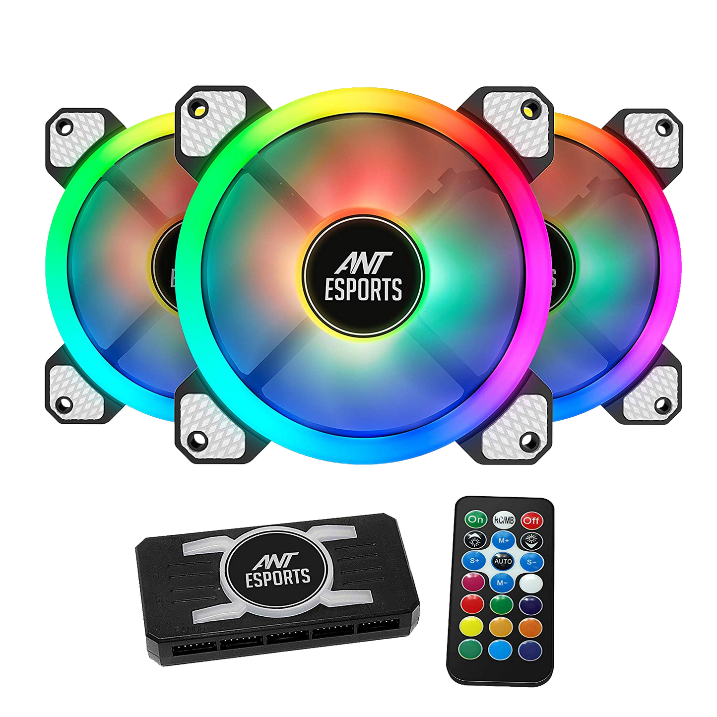 Ant Esports Superflow 120mm ARGB Black Case 3 Fan Kit