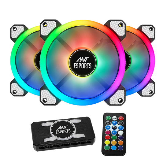 Ant Esports Superflow 120mm ARGB Black Case 3 Fan Kit